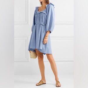 Apiece Apart Blue Ruffled Women's Dress